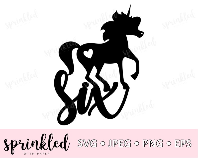 Download Unicorn fifth Birthday SVG Unicorn SVG Cake Topper SVG | Etsy