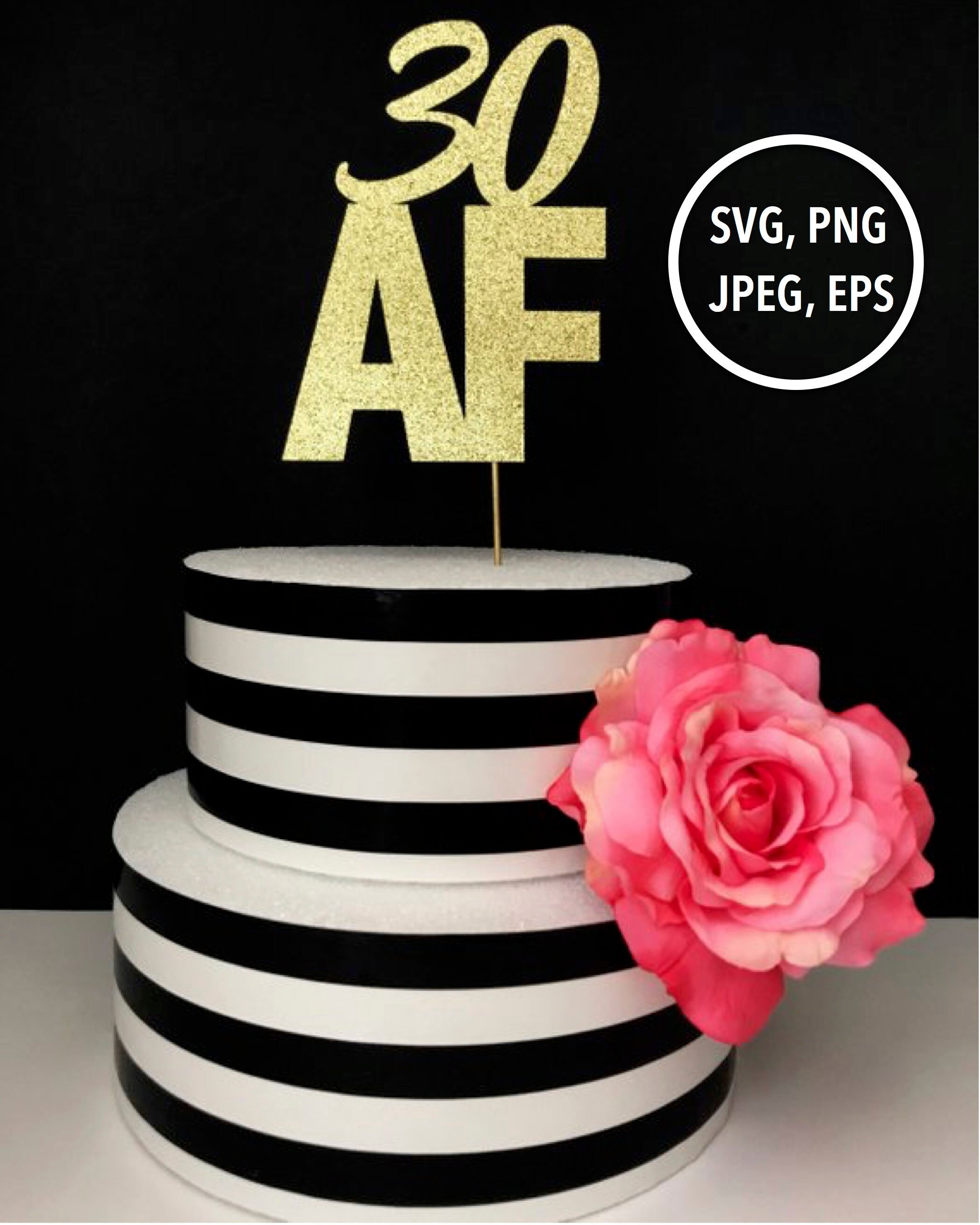 Download Svg Files For Cricut 30th Birthday Svg File 30 Af Cut Etsy