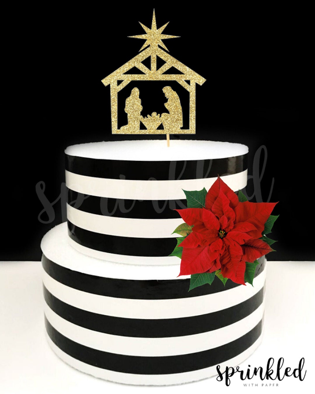 Nativity Scene Cake Topper Christmas Cake Topper Etsy