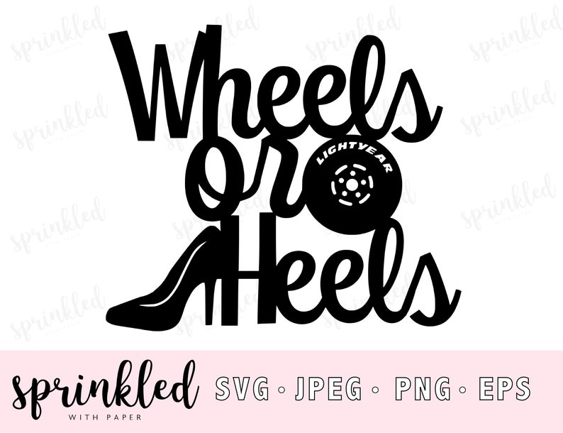 Wheels or Heels Gender Reveal SVG File Gender Reveal Cut Etsy