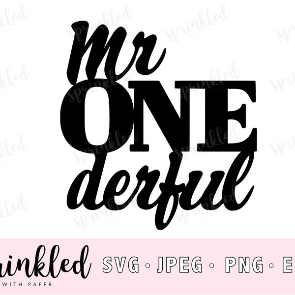 Svg files for Cricut | Mr onederful  SVG- 1st birthday svg- cricut cut file