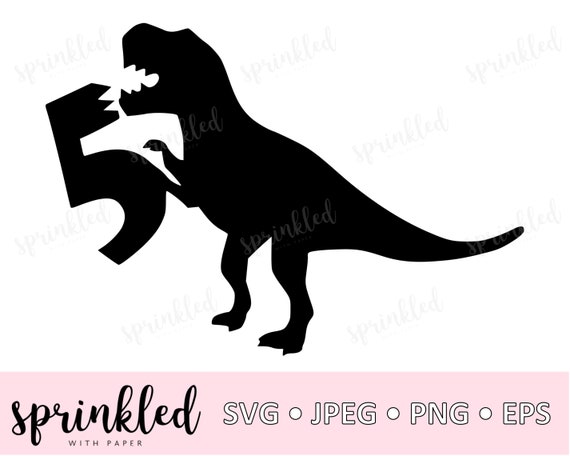 Download Dinosaur SVG 5th birthday Dino SVG | Etsy