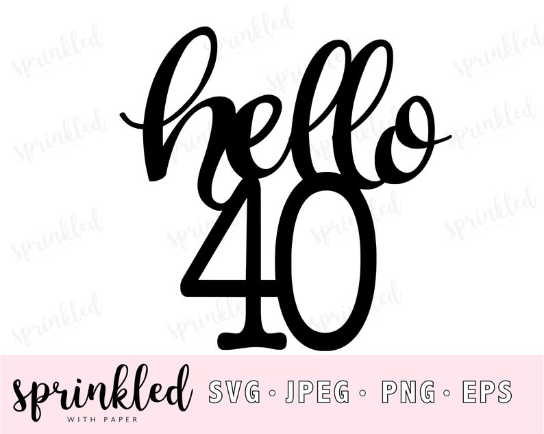 Download Hello 40 40th birthday SVG cricut cut file SVG 40th | Etsy