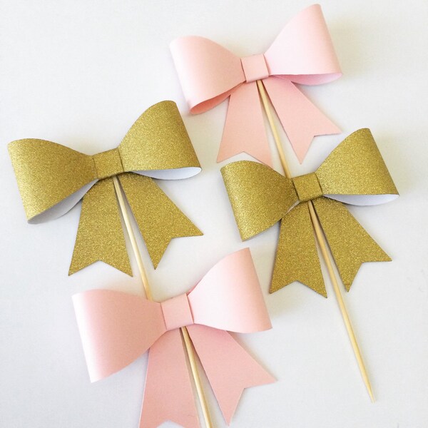 Bow Cupcake Toppers - Etsy