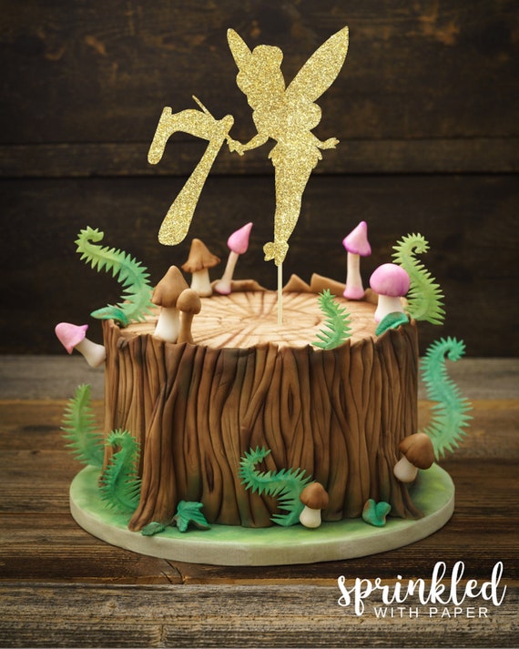 Fairy Cake Topper 7th Birthday Cake Topper Tinkerbell Cake Etsy