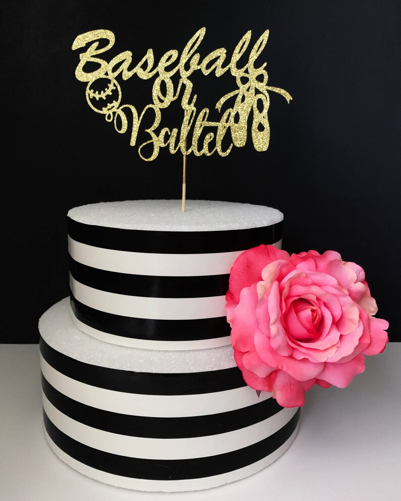 Baseball or Ballet Gender Reveal Cake Topper