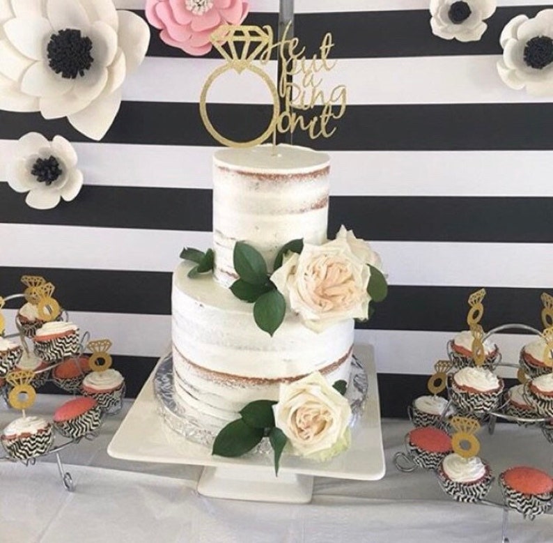 He Put a Ring On It Bachelorette Cake Topper