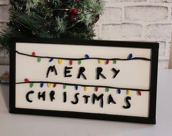 Stranger Things Inspired Christmas Sign, Gift for Stranger Things Lover, Stranger Things Fans, Merry Christmas Lights