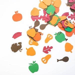 Thanksgiving Confetti, Autumn Confetti, Table Decor, Party Favors, Party Supplies Fun, Unique Shapes Set of 80 image 1