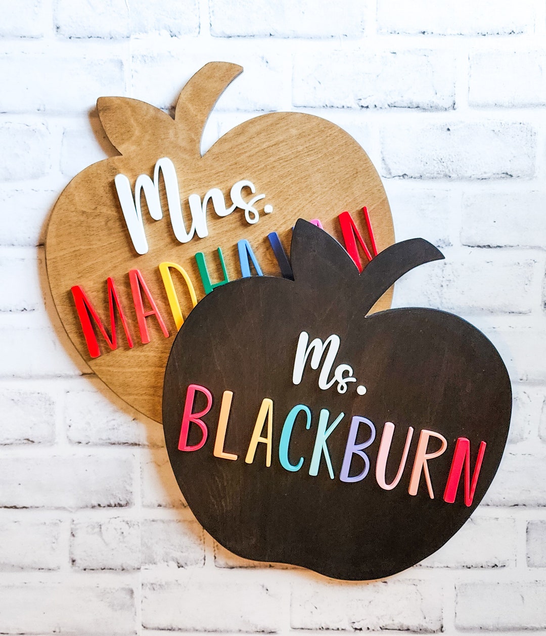 Personalized Apple Teacher Name Sign, Custom Classroom Decor - Etsy