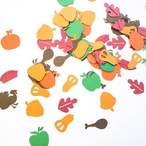 Thanksgiving Confetti, Autumn Confetti, Table Decor, Party Favors, Party Supplies Fun, Unique Shapes Set of 80 image 2