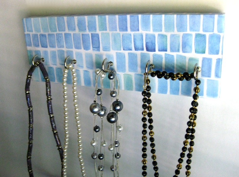 Jewelry Holder and Key Rack Sea Glass, Blue, Teal, Aquamarine, Ocean, Pattern, Organization, Beach, Sea, Sea Colors Sea Glass image 4