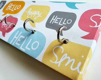 Speech Bubble Key Rack, Hello Key Rack, Jewelry Holder, Smile, Happy