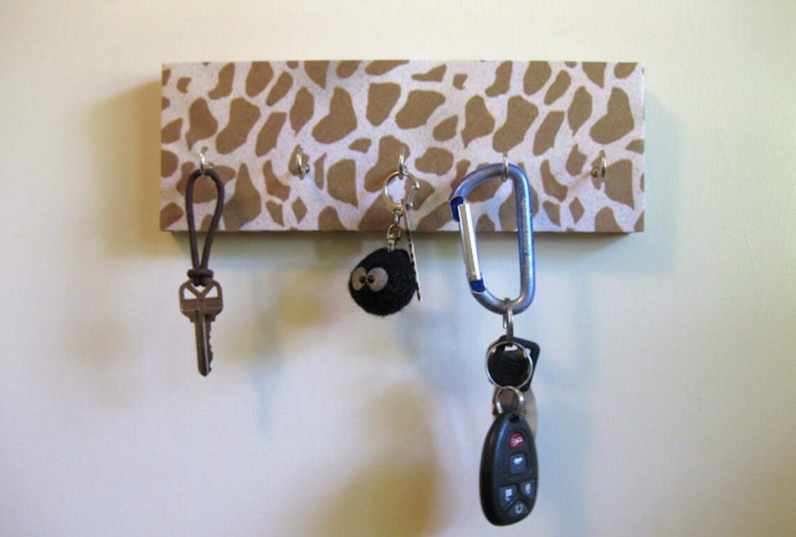 Giraffe Key Rack Giraffe Jewelry Rack Animal Print White and Etsy