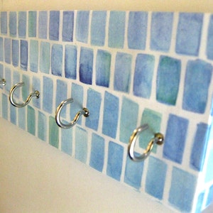 Jewelry Holder and Key Rack Sea Glass, Blue, Teal, Aquamarine, Ocean, Pattern, Organization, Beach, Sea, Sea Colors Sea Glass image 1