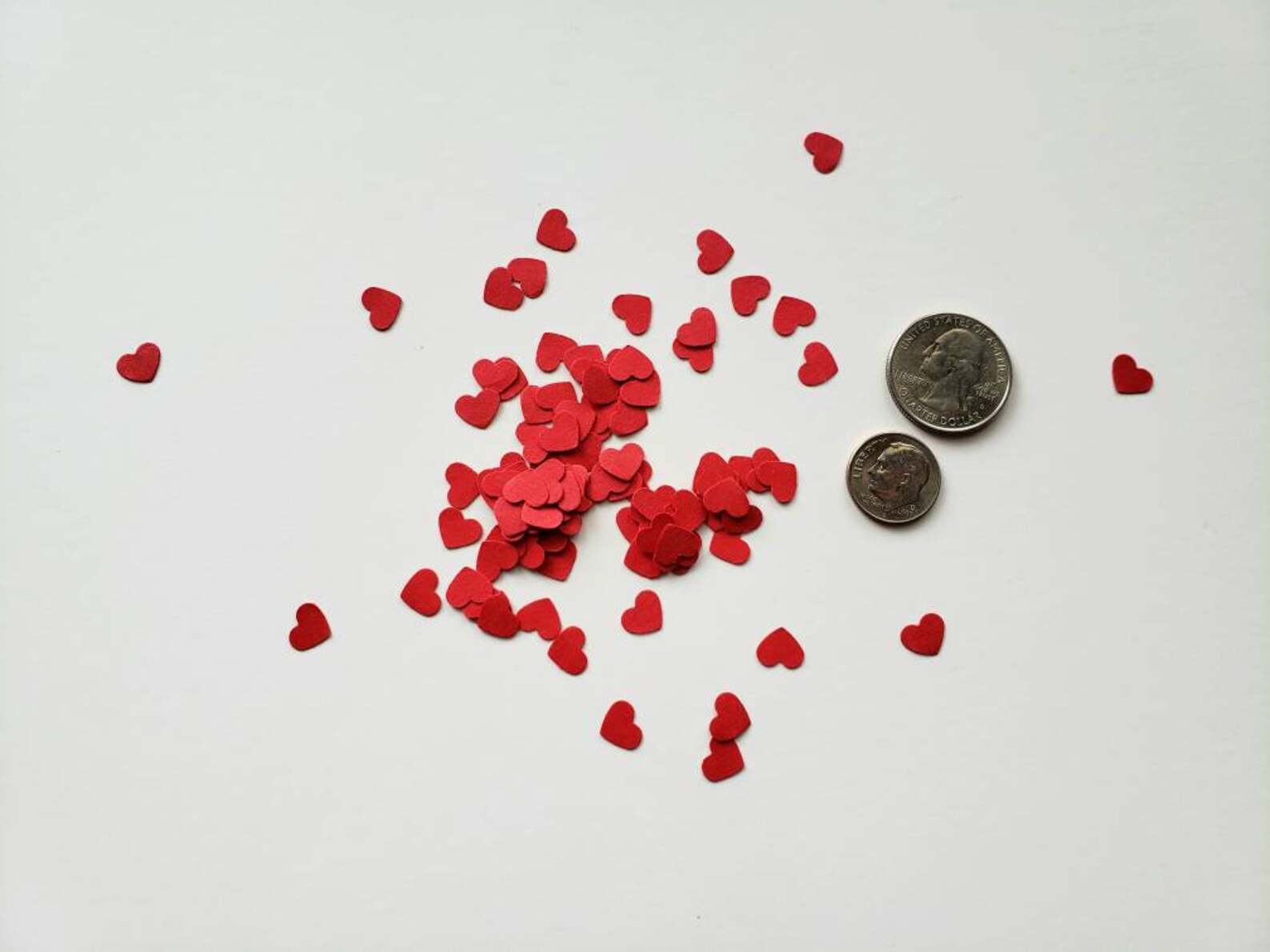 Heart Confetti Mini Confetti Die Cuts Valentines Day Red Hearts Punch
