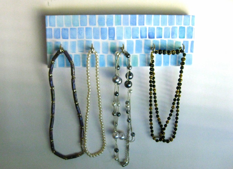 Jewelry Holder and Key Rack Sea Glass, Blue, Teal, Aquamarine, Ocean, Pattern, Organization, Beach, Sea, Sea Colors Sea Glass image 3
