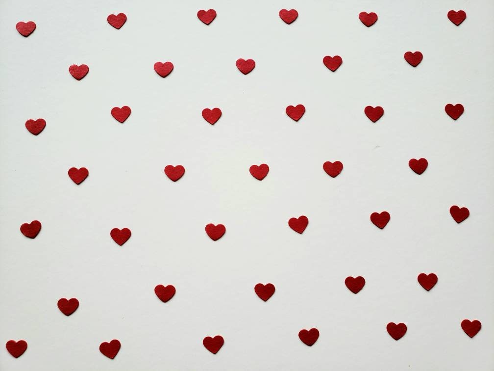 Heart Confetti Mini Confetti Die Cuts Valentines Day Red Hearts Punch