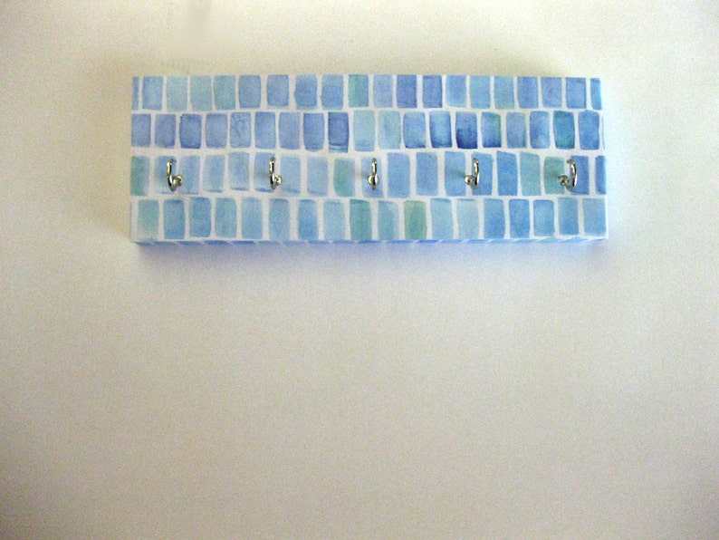 Jewelry Holder and Key Rack Sea Glass, Blue, Teal, Aquamarine, Ocean, Pattern, Organization, Beach, Sea, Sea Colors Sea Glass image 2