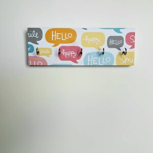 Speech Bubble Key Rack, Hello Key Rack, Jewelry Holder, Smile, Happy image 2