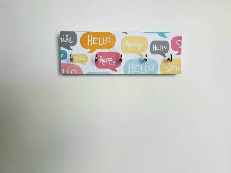 Speech Bubble Key Rack, Hello Key Rack, Jewelry Holder, Smile, Happy image 2