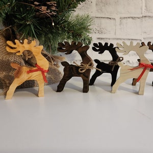 Reindeer Shelf Sitter, Reindeer Tiered-Tray Decor, Caribou Christmas Decoration, Stocking Stuffer Gift Idea