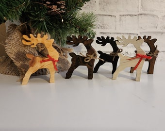 Reindeer Shelf Sitter, Reindeer Tiered-Tray Decor, Caribou Christmas Decoration, Stocking Stuffer Gift Idea