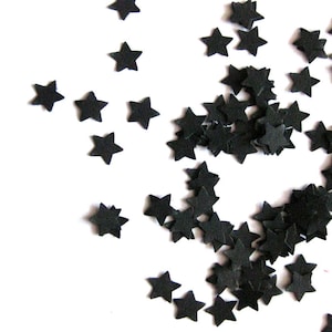Star Cutouts Confetti Black Star Punch Outs Cutouts Choose Your Size - Set of 100