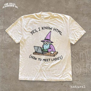I Know HTML Funny Programmer Shirt, Retro Wizard Hacker Tee, Software Engineer T-Shirt, Sarcastic Coder Gift For Men Women