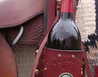 Handmade Custom Designed Leather Wine Bottle Holder