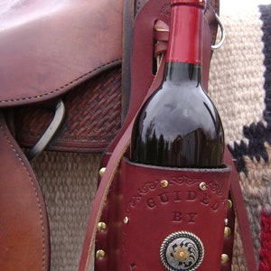 Handmade Custom Designed Leather Wine Bottle Holder