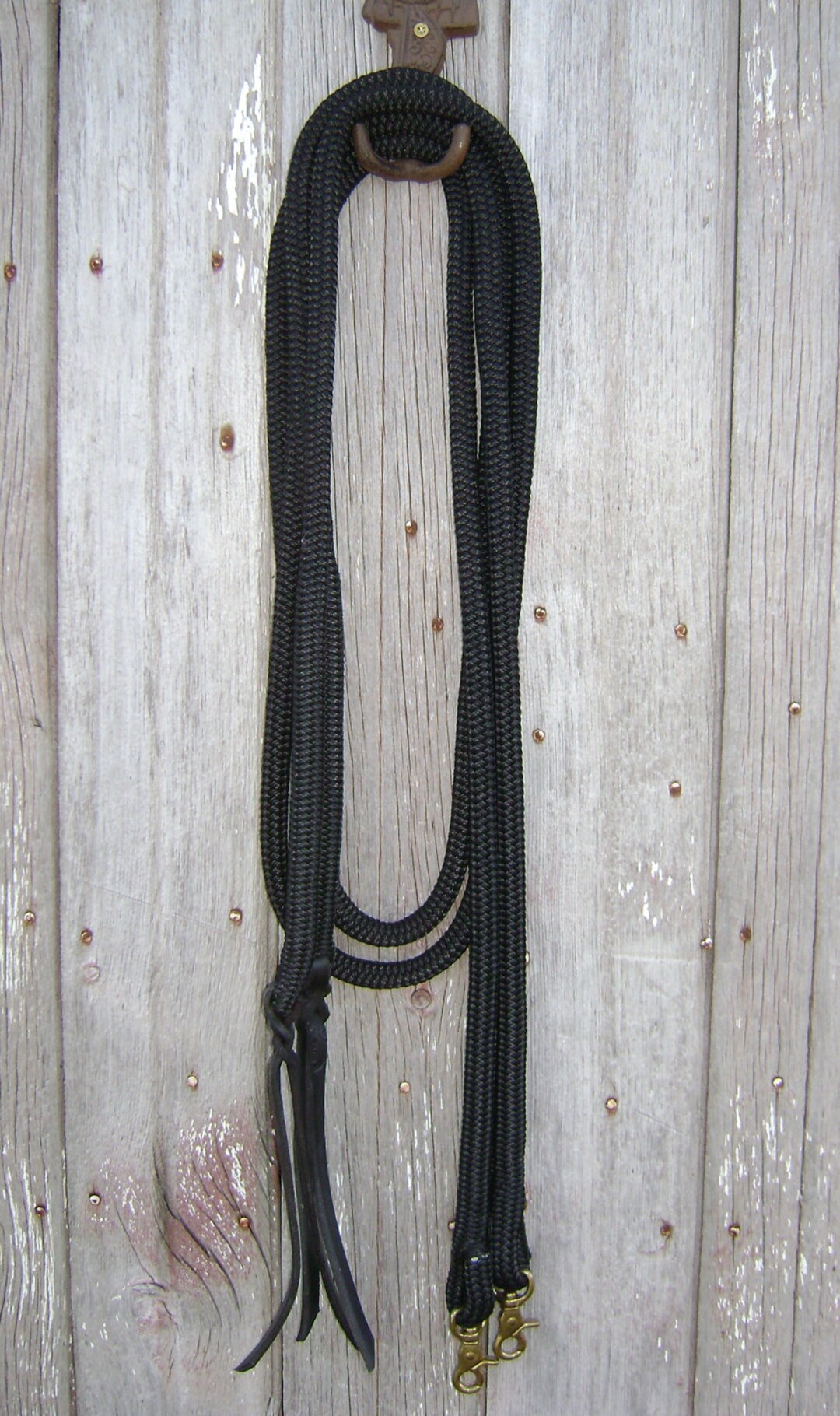 Black Rope Split Reins 8 Foot- Handmade - Etsy
