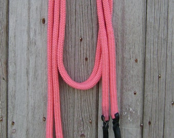 Pink 8 foot Split Rope Reins - Handmade