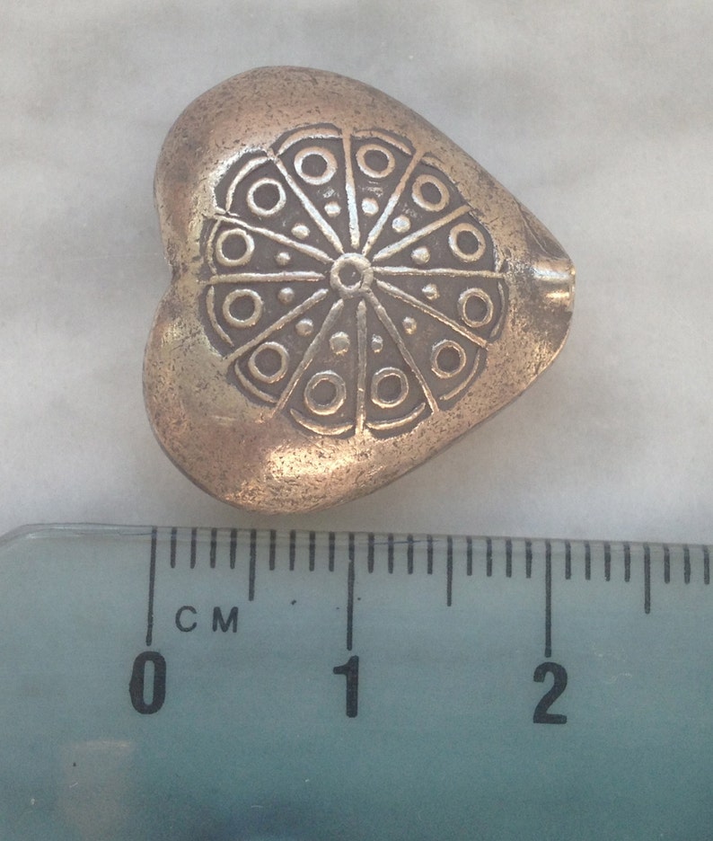 HT-118 Thai Hill Tribe Fine Silver Heart Bead or Pendant