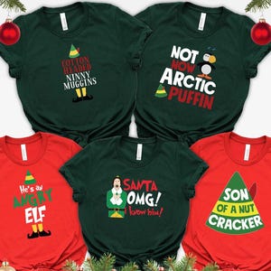 Buddy The Elf Christmas Shirts, Funny Holiday Quote Tee, Elf Movie Inspired Family Tops, Santa OMG Cotton Headed Christmas Tee