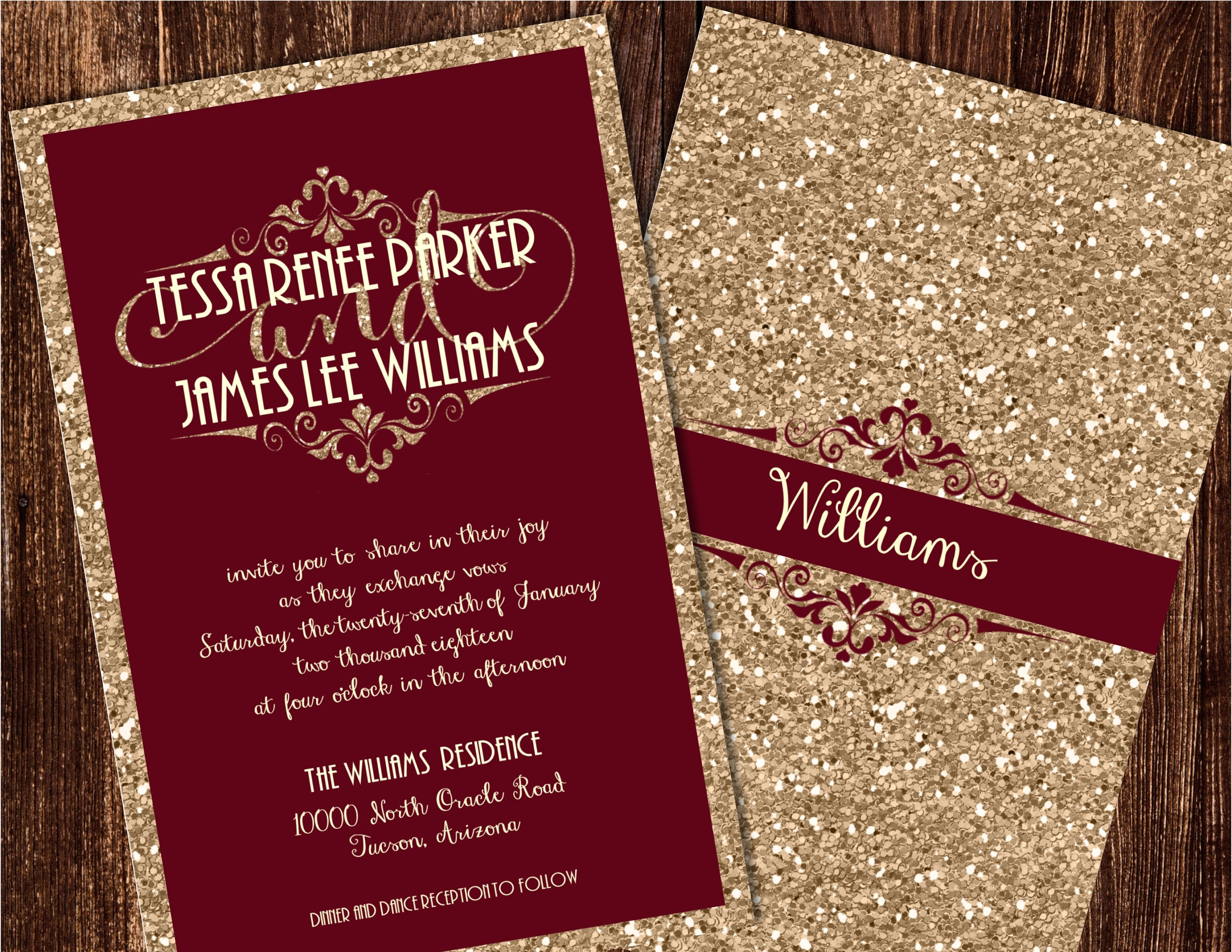 Maroon Wedding Invitations 4