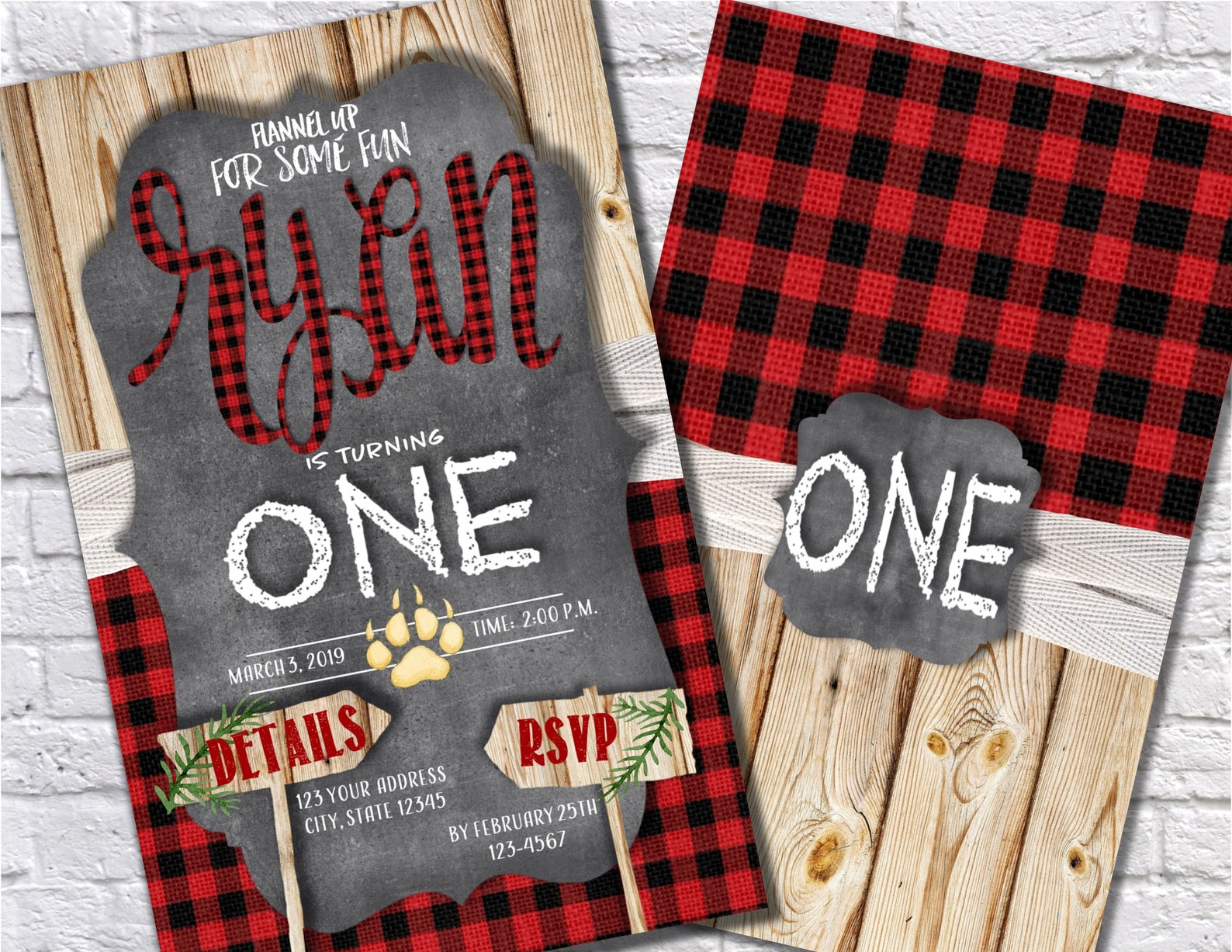 Buffalo Plaid Print Birthday Invitation Lumberjack First Etsy buffalo-plaid-print-birthday-invitation-lumberjack-first-etsy