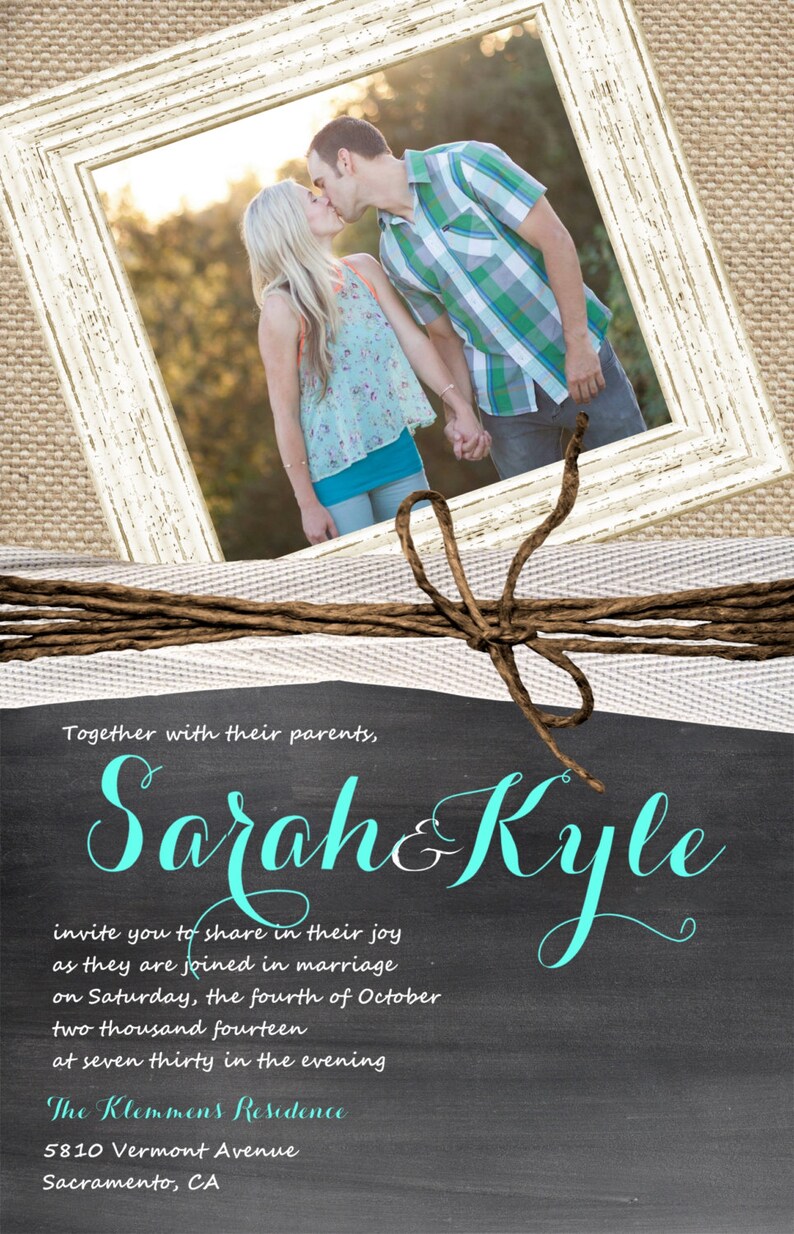 Chalkboard Wedding Invitations Photo Wedding Invitations | Etsy