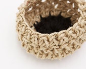 Crochet basket with coloured detail trim - chunky crocheted twine regular