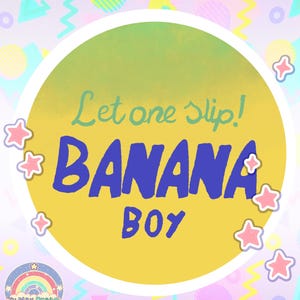 Sticker jeu Mario Kart World, Banana Boy Let one Slip