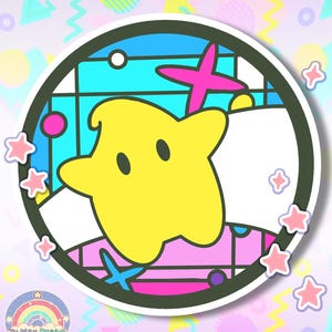 Sticker Jeu Mario Kart World Vitrail Luma