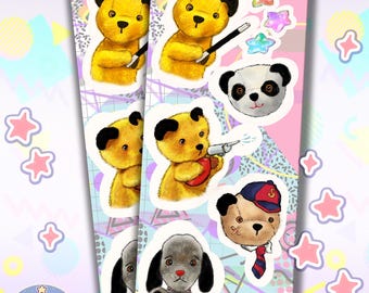 Puppet Characters Sticker Sheet | Retro UK Kids TV | Nostalgic Planner & Journal Stickers