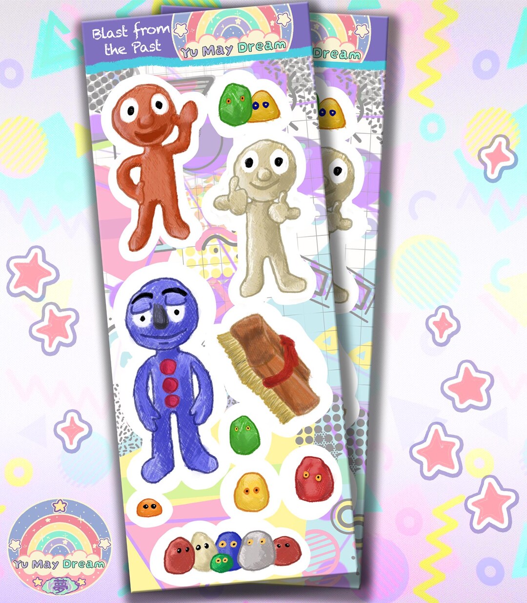Retro Morph Clay Buddy Slim Sticker Sheet | Stop-motion Doodle Stickers ...