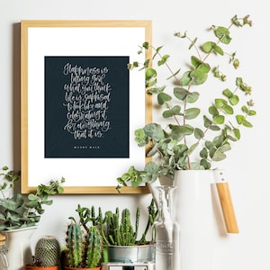 Geluk is loslaten van wat je denkt dat het leven wordt verondersteld te kijken als-citeer Art Print, digitale Download afdrukbare