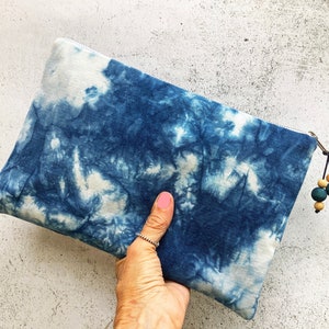 Marbled Shibori Large Clutch