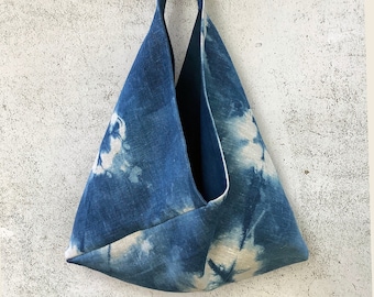 Modan Linen Shibori Bento Bag - mid sized