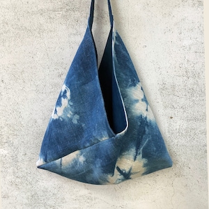 MODAN Shibori Bento Bag Indigo gefärbtes Leinen