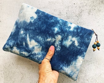 Marbled Shibori Large Clutch