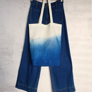 Dip-Dyed Indigo Linen Tote Bag image 6