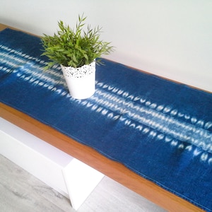 Shibori Linen &#39;Horse Tooth&#39; Table Runner